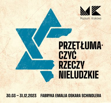 Grafika promująca wystawę "Przetłumaczyć rzeczy nieludzkie".