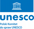 Niebiesko-białe logo Polski Komitet do spraw UNESCO