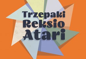 Kolorowa grafika. Różnokolorowy wiatrak na pomarańczowym tle. W centrum grafiki tytuł wystawy. W prawym górnym rogu logo Muzeum Krakowa.