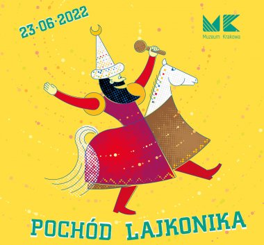 Kolorowy baner Pochodu Lajkonika