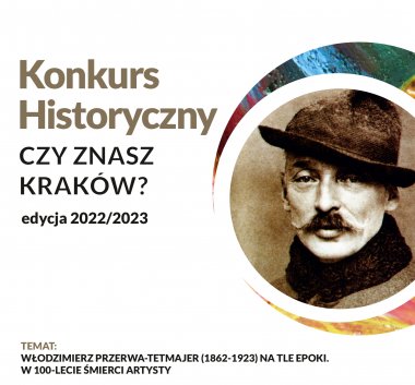 Kolorowy baner przedstawiający zdjęcie Włodzimierza Tetmajera