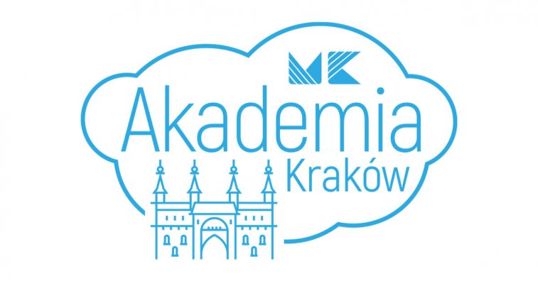 Grafika Akademii Kraków.  Linearny rysunek Barbakanu.
